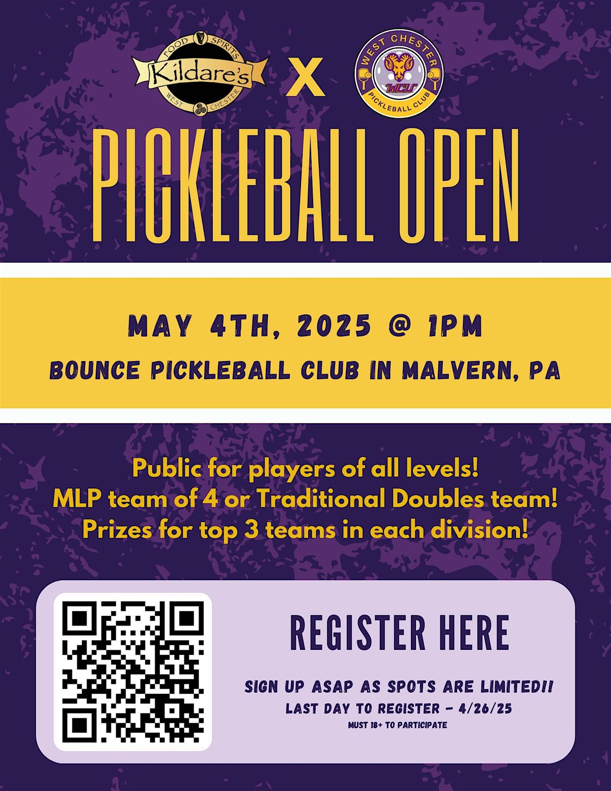 Kildare’s x West Chester University Open | Event in Malvern | AllEvents