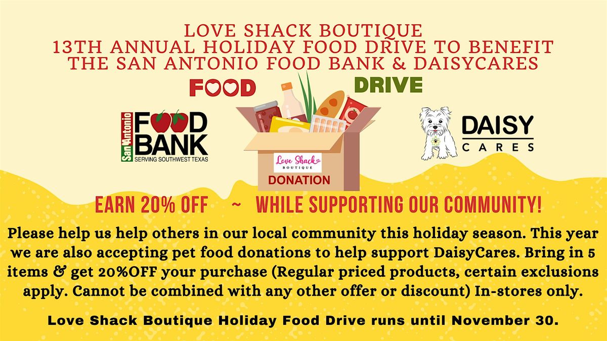 13th Annual Food Drive to benefit The SA Food Bank and DaisyCares | Event in San Antonio | AllEvents
