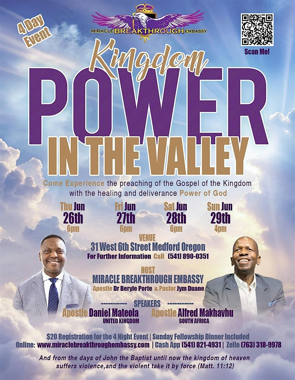 KINGDOM POWER IN THE VALLEY Jun26Thu6pm Jun27Fri6pm Jun28Sat6pm Jun29Sun4pm, 29 June | Event in Medford | AllEvents