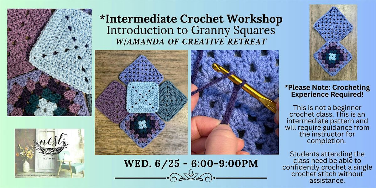 Intermediate  Crochet Workshop - Introduction to Granny Squares w/Amanda, 25 June | Event in Northport | AllEvents