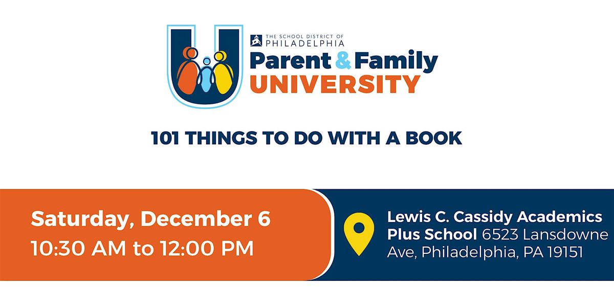 101 Things to Do with a Book, 6 December | Event in Philadelphia | AllEvents