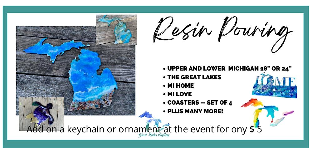 Waterford Resin Pour (325+ Shapes to Choose From) @ My New Favorite Thing, 4 May | Event in Waterford Township