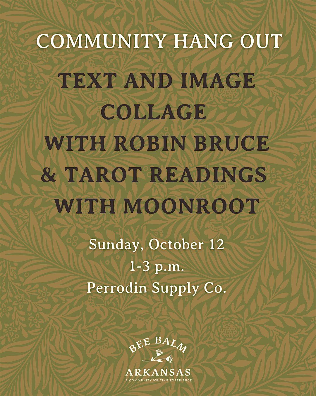 Text and Image Collage with Robin Bruce & Tarot Readings with moonroot, 12 October | Event in Springdale