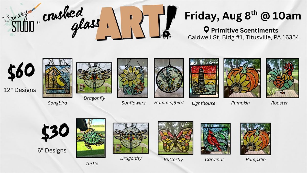Crushed Glass Art (Choose From 6" or 12" Designs), 8 August | Event in Titusville | AllEvents