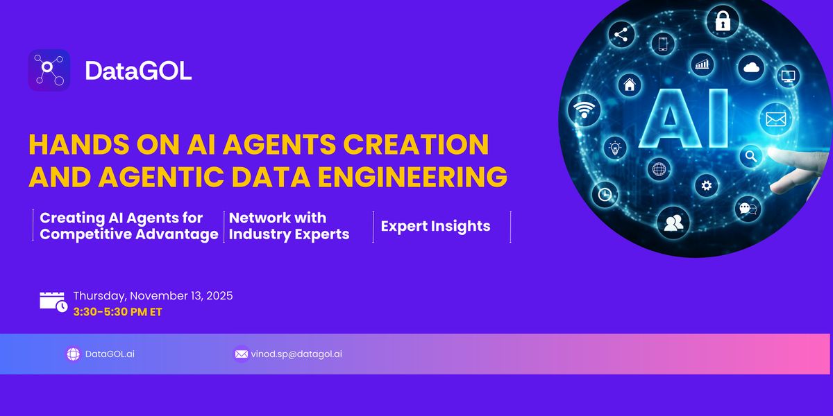 Hands on AI Agents Creation and Agentic Data Engineering, 11 December | Event in Princeton | AllEvents