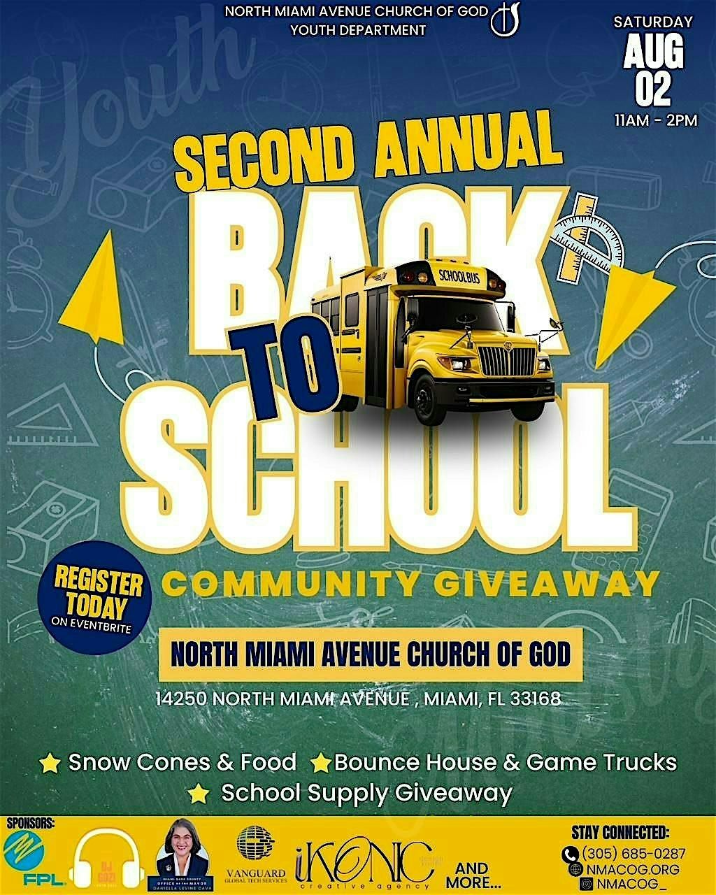 North Miami Avenue Church of God Back-2-School Supplies Giveaway, 2 August | Event in Miami | AllEvents