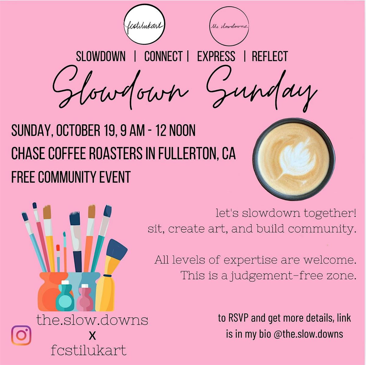 Slowdown Sunday - Intentional Art and Coffee time | Event in Fullerton | AllEvents