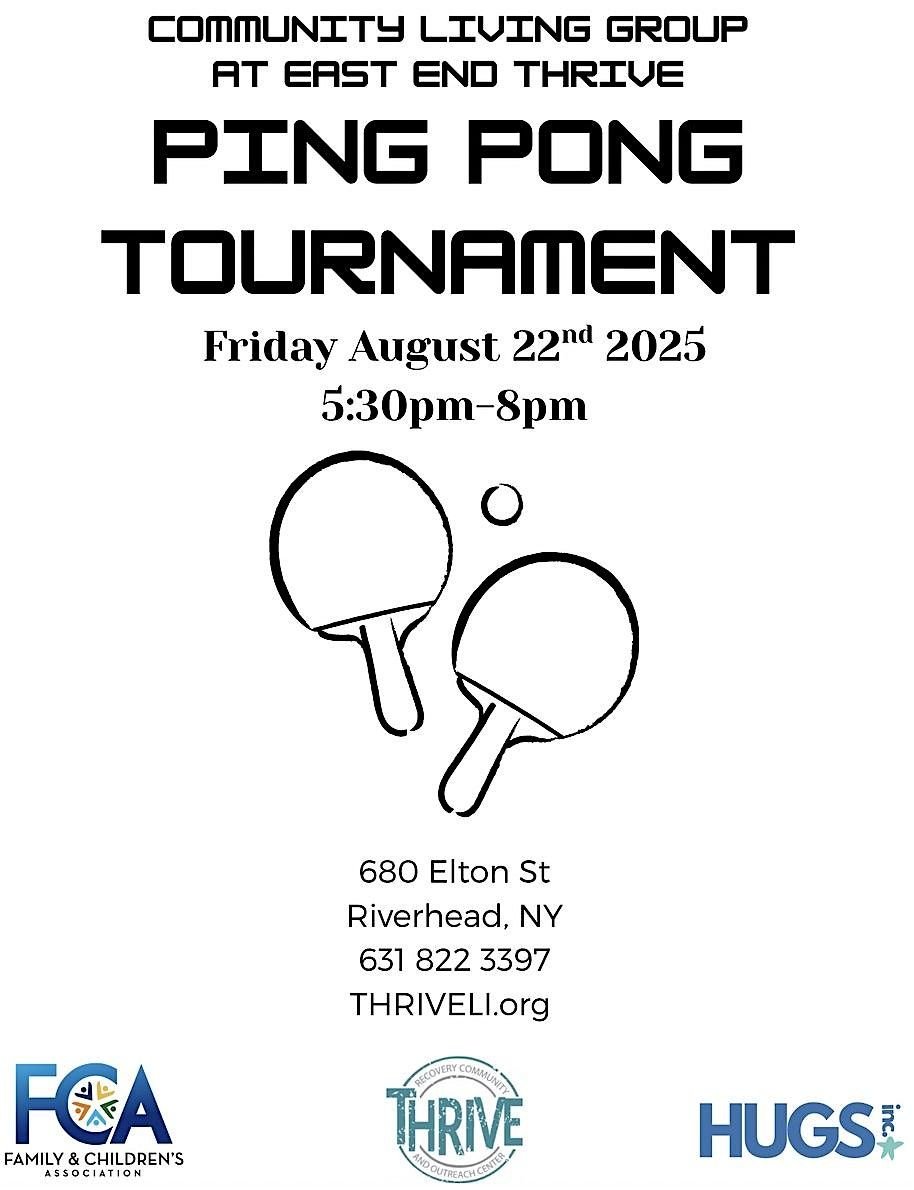 East End THRIVE's Ping Pong Tournament, 22 August | Event in Riverhead | AllEvents