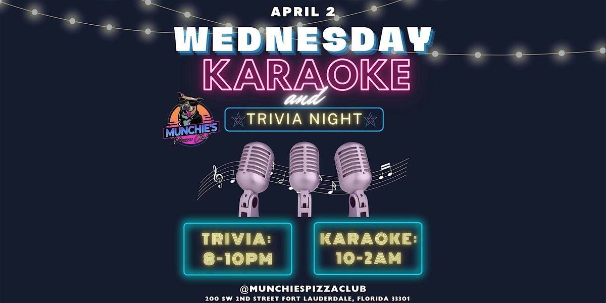 Game Show Trivia Karaoke Wednesdays at Munchie's Pizza Club | Event in Fort Lauderdale | AllEvents