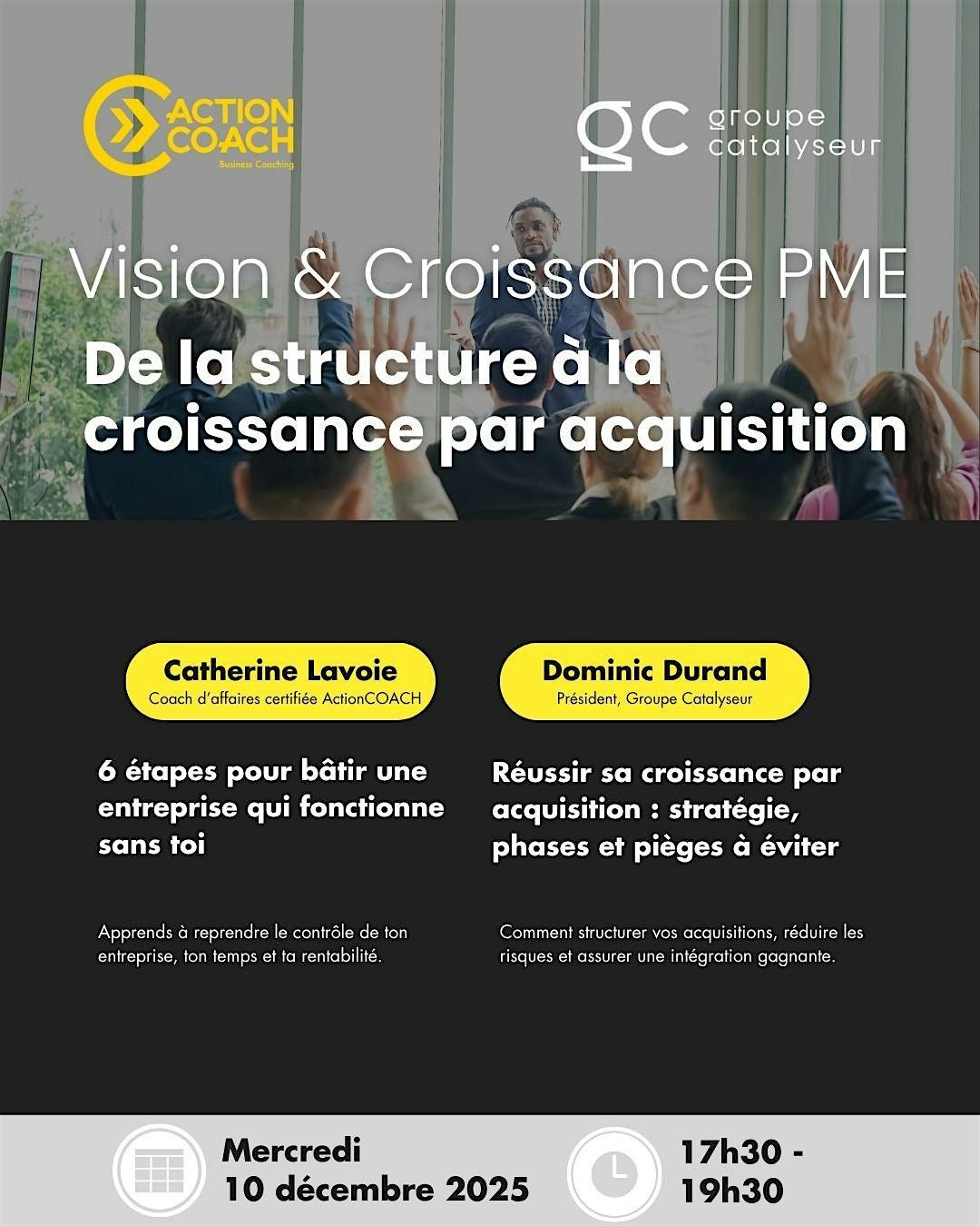 Vision et Croissance PME: De la structure à la croissance par acquisition, 10 December | Event in Brossard