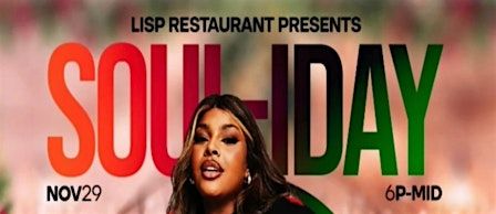 LISP Restaurant and Lounge - The SOUL-IDAY Party f./Timeless Vision Band., 29 November | Event in Temple Hills