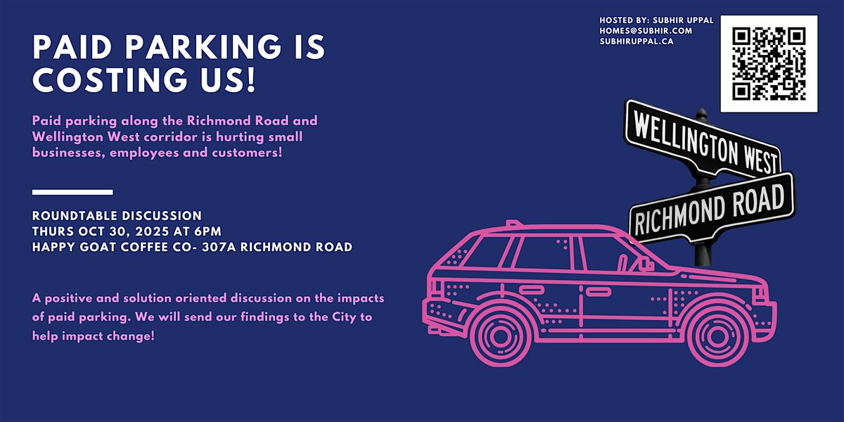 Paid Parking on Wellington West/Richmond Round Table, 30 October | Event in Ottawa | AllEvents