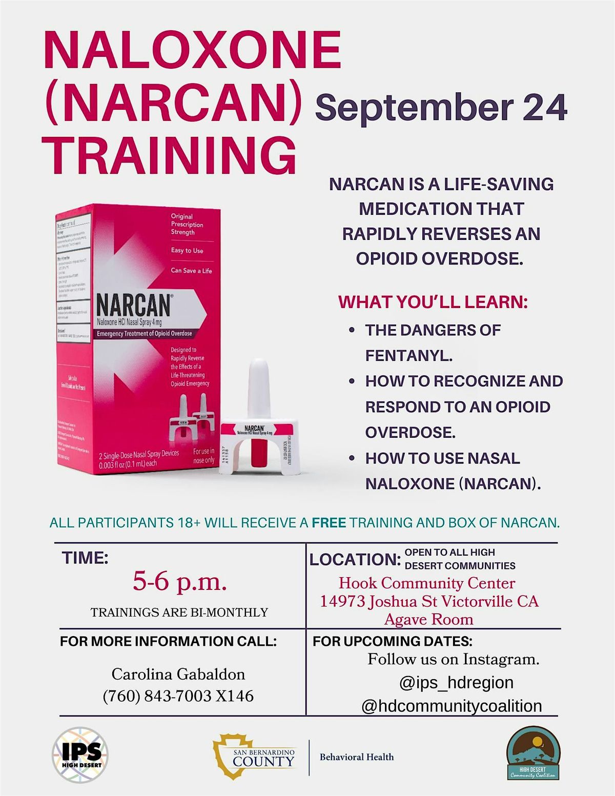 Bilingual Narcan Training & Distribution, 24 September | Event in Victorville | AllEvents