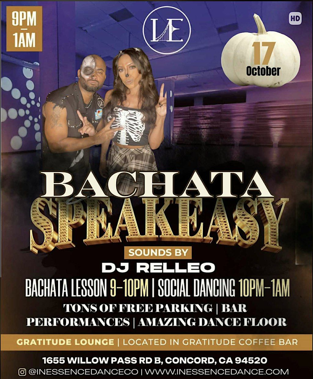 Bachata Speakeasy-October, 17 October | Event in Concord | AllEvents