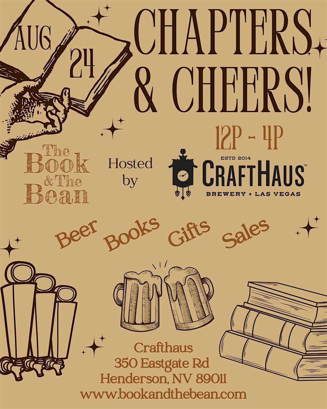 Chapters & Cheers!, 24 August | Event in Las Vegas | AllEvents
