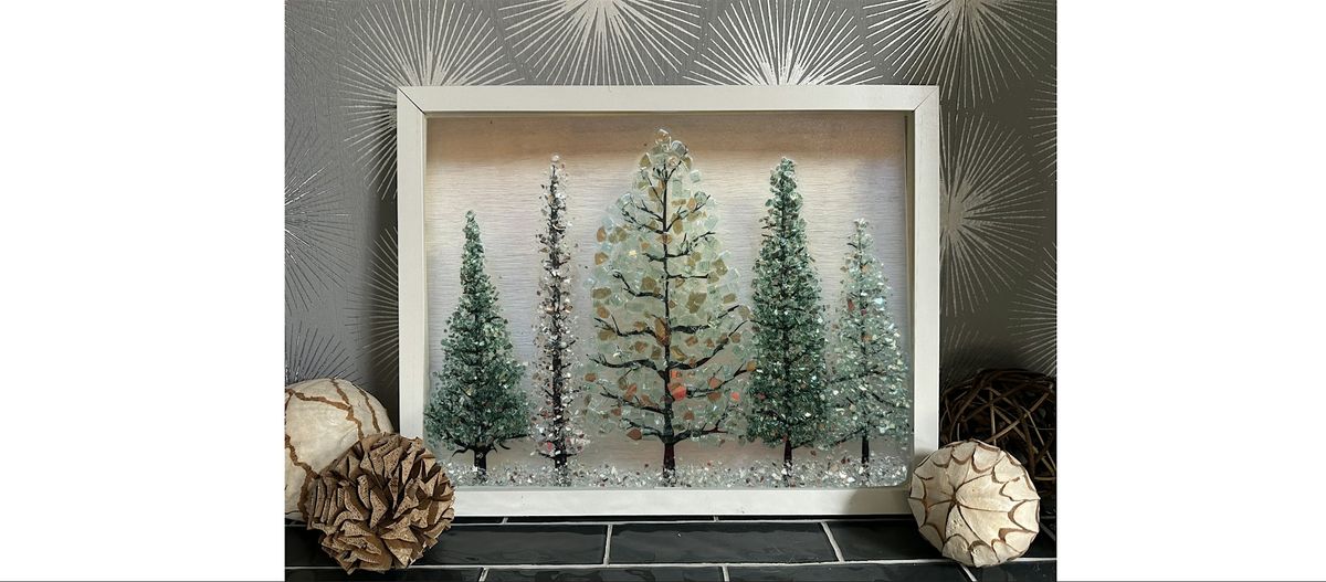 Crushed Glass Christmas Tree Scene on Frame Paint Art Sip Class, 6 November | Event in Canal Fulton | AllEvents