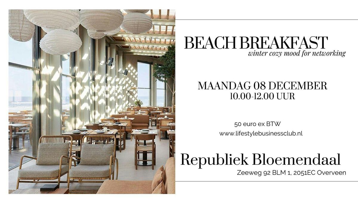 Business Brunch at the BEACH, 8 December | Event in Overveen | AllEvents
