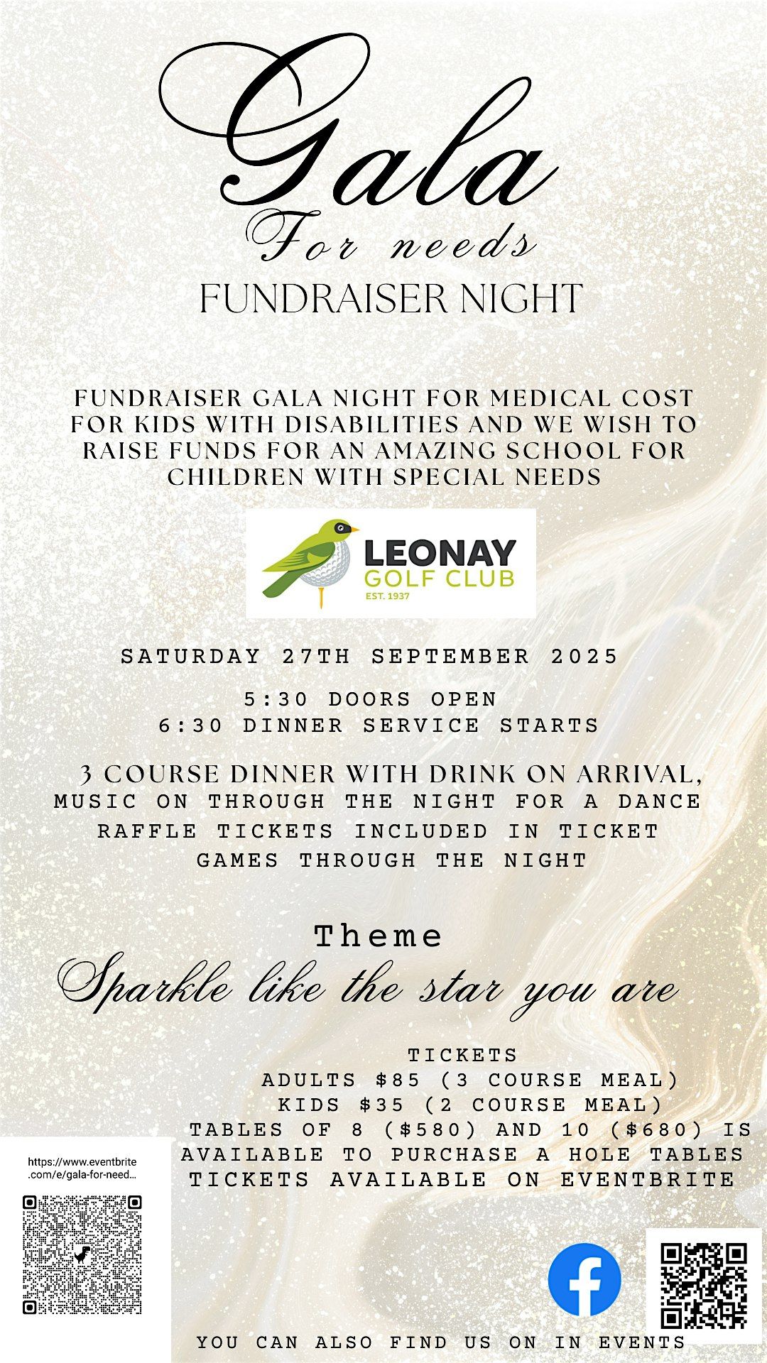 Gala for needs fundraiser, 27 September | Event in Leonay | AllEvents