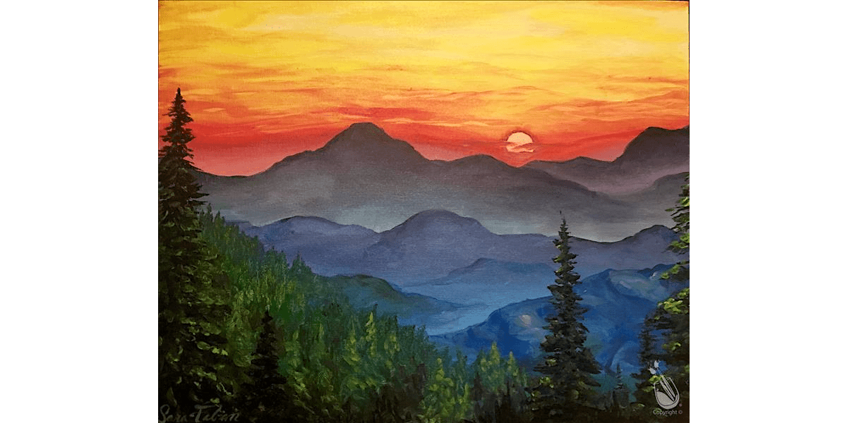 Sunset in the Blue Ridge Mountains - Paint and Sip in San Antonio | Classpop!™, 21 August | Event in San Antonio