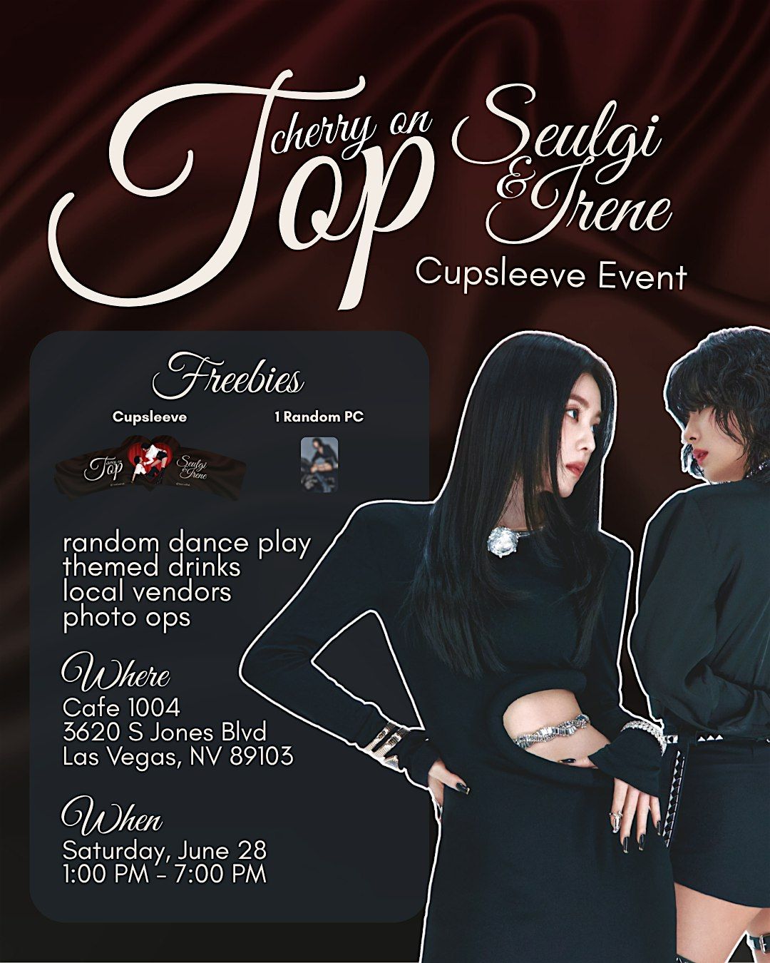 Cherry on Irene & Seulgi Cupsleeve, 28 June | Event in Las Vegas | AllEvents
