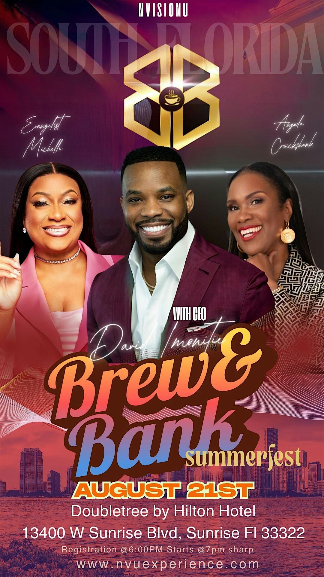 Brew & Bank Summerfest with David Imonitie, 21 August | Event in Sunrise | AllEvents