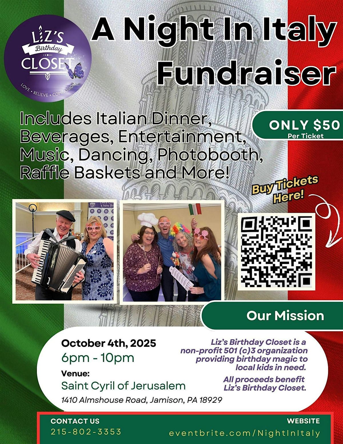 A Night In Italy Fundraiser, 4 October | Event in Jamison | AllEvents