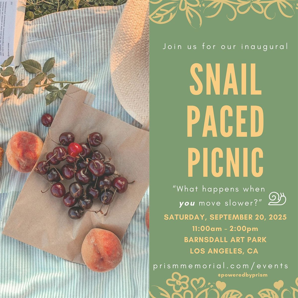 The Snail Paced Picnic, 20 September | Event in Los Angeles | AllEvents