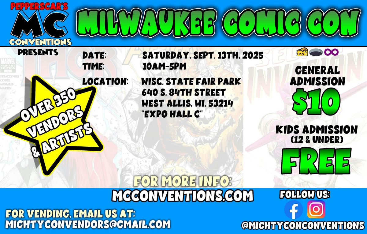 Milwaukee Comic Con, 13 September | Event in West Allis | AllEvents