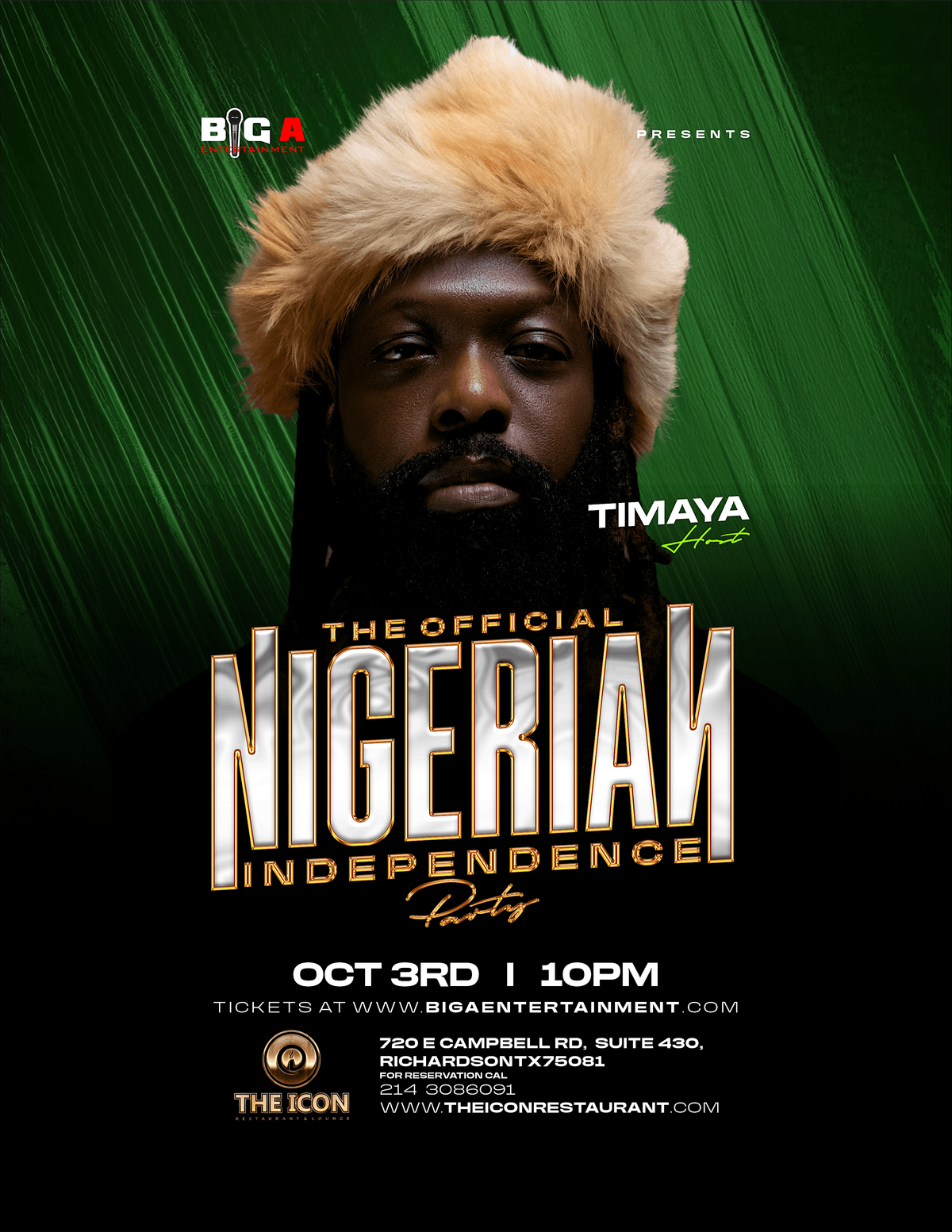 Timaya live in Dallas on October 3rd at The Icon | Event in Richardson | AllEvents