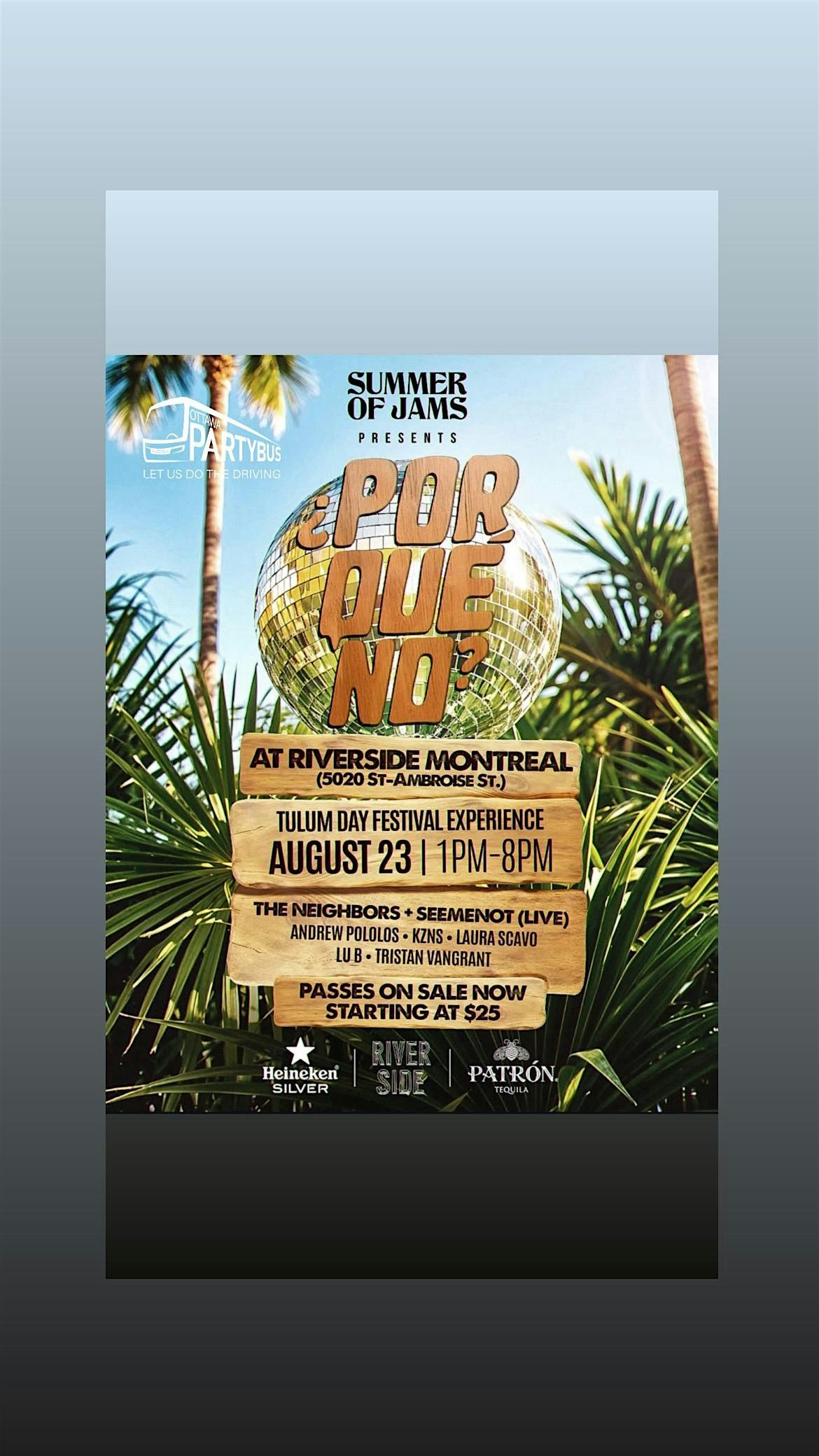 PARTY BUS TO | ?POR QUE NO? | TULUM DAY FEST MONTREAL, 23 August | Event in Montréal | AllEvents