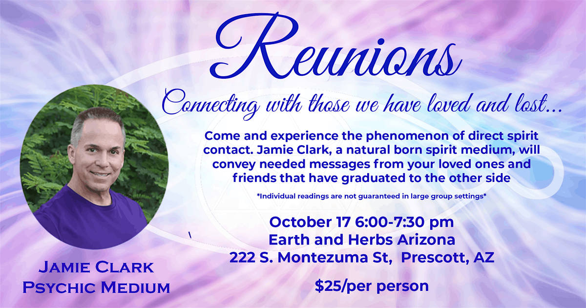 Reunions, Mediumship Gallery Readings, 17 October | Event in Prescott | AllEvents