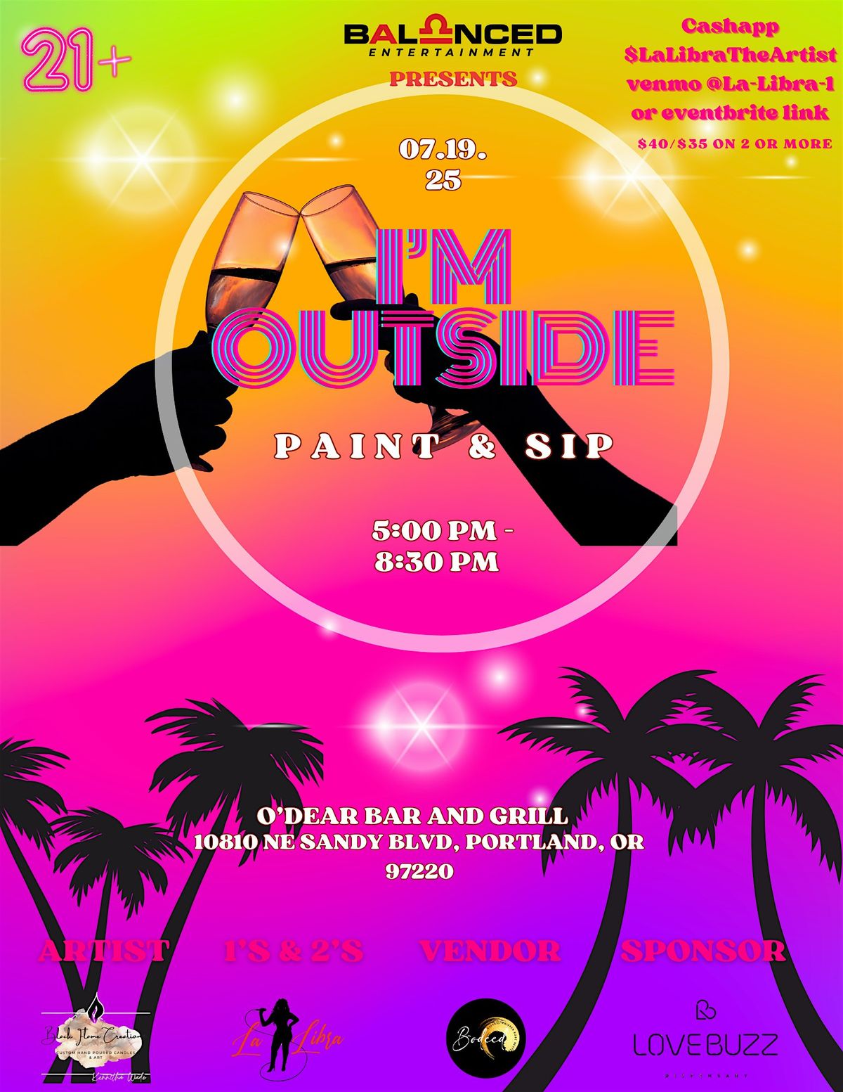 Balanced Entertainment’s “I’m Outside” Paint & Sip, 19 July | Event in Portland | AllEvents