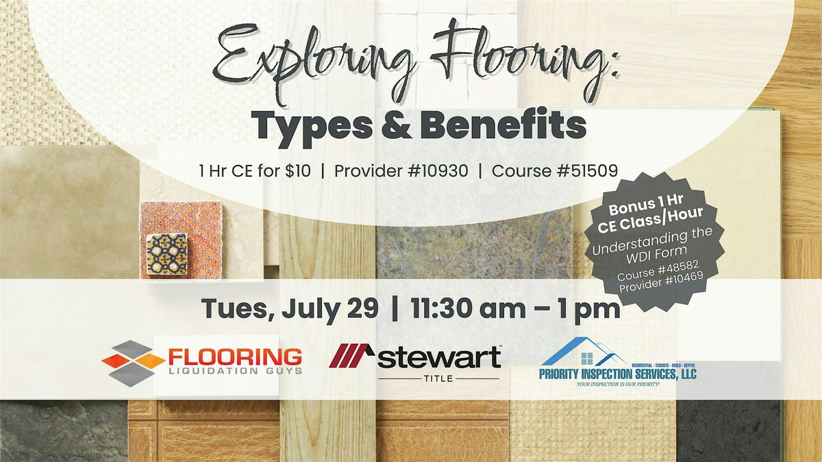 Exploring Flooring: Types & Benefits, 29 July | Event in Selma | AllEvents