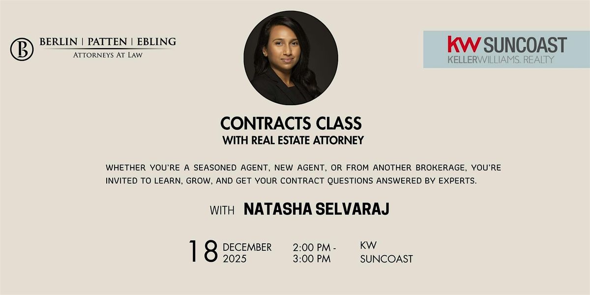 Contracts Class with Natasha Selvaraj, 18 December | Event in Bradenton | AllEvents