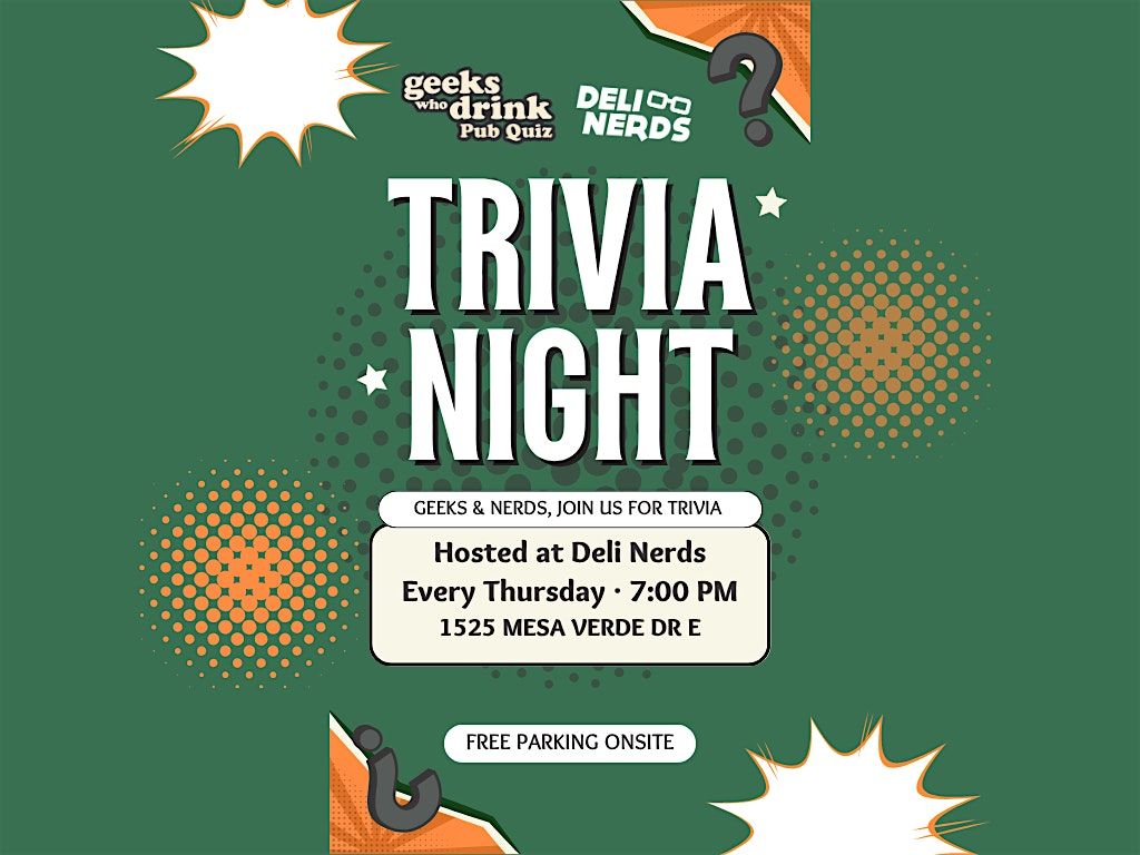 Geeks Who Drink x Deli Nerds Trivia Night | Event in Costa Mesa | AllEvents