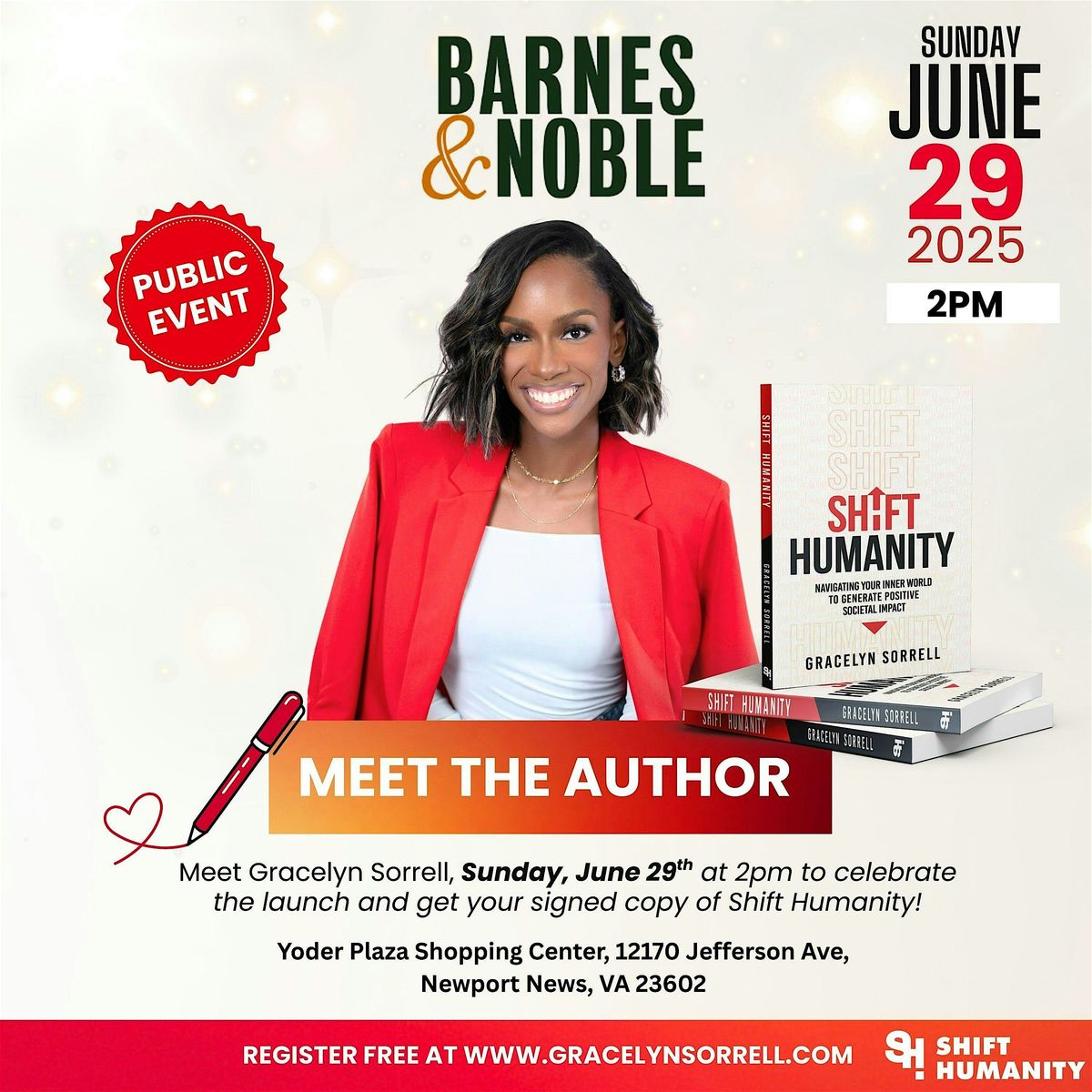 Shift Humanity Book Signing with Gracelyn Sorrell, 29 June | Event in Newport News | AllEvents