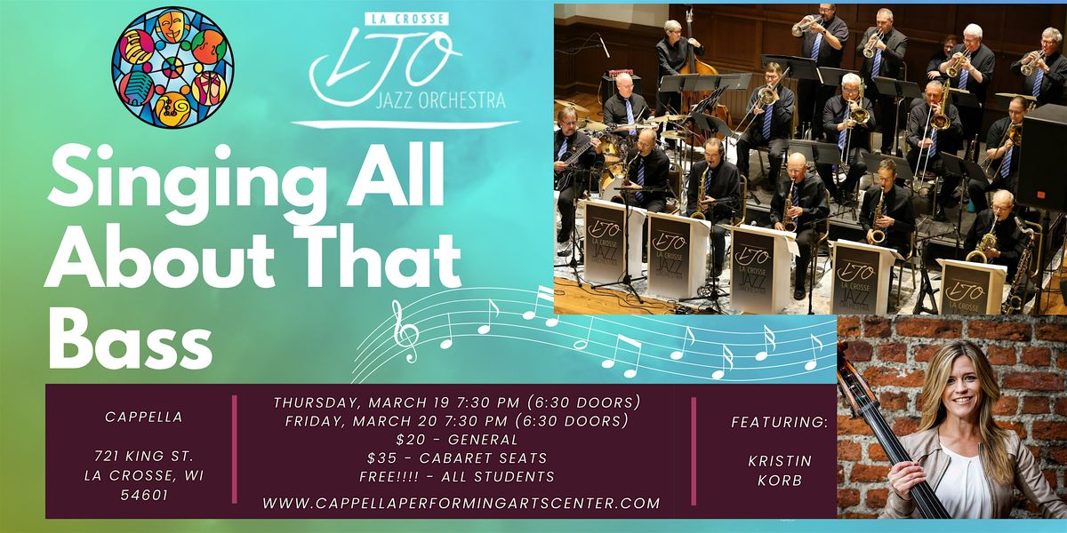 Singing All About That Bass-La Crosse Jazz Orchestra featuring Kristin Korb, 19 March | Event in La Crosse