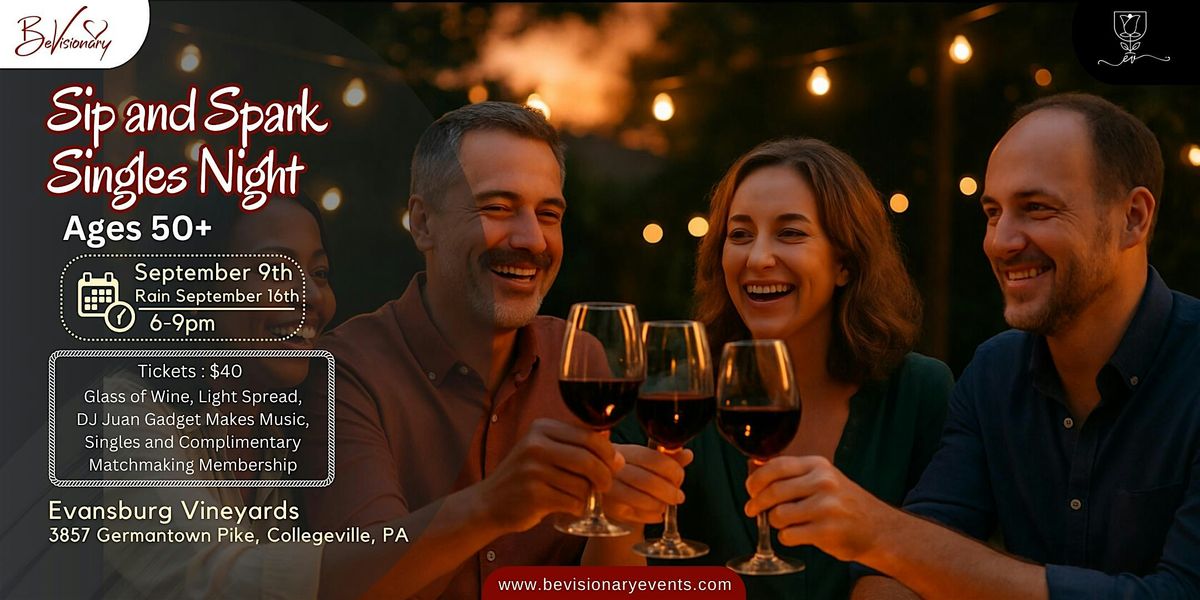 Sip and Spark Singles Night, 9 September | Event in Collegeville | AllEvents