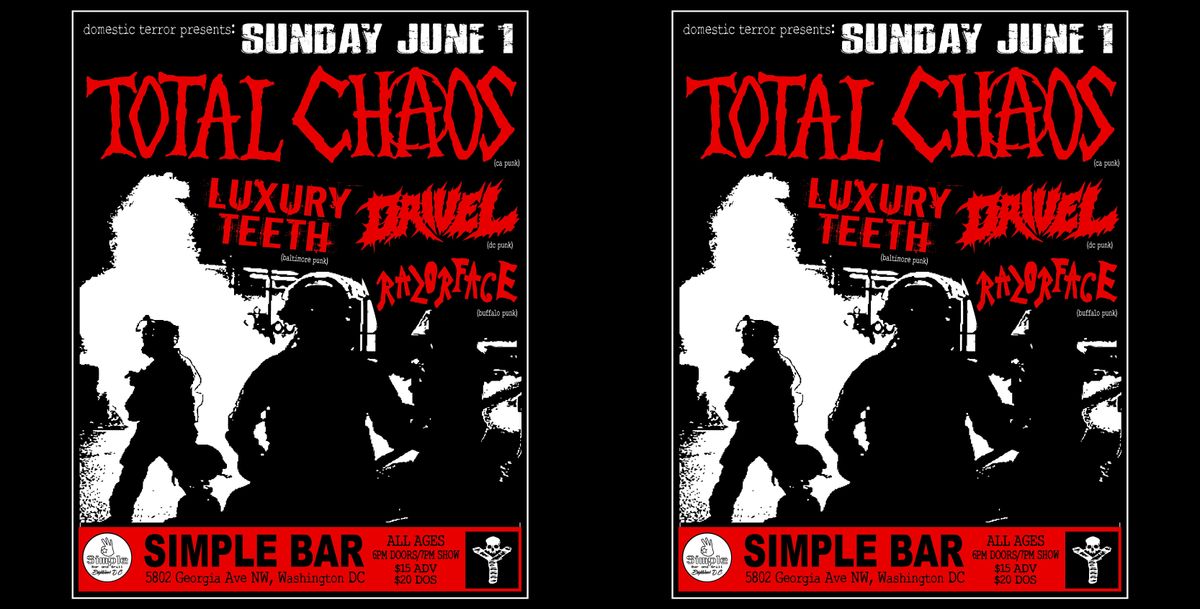 TOTAL CHAOS @Simple Bar, Washington DC, 1 June | Event in Washington | AllEvents