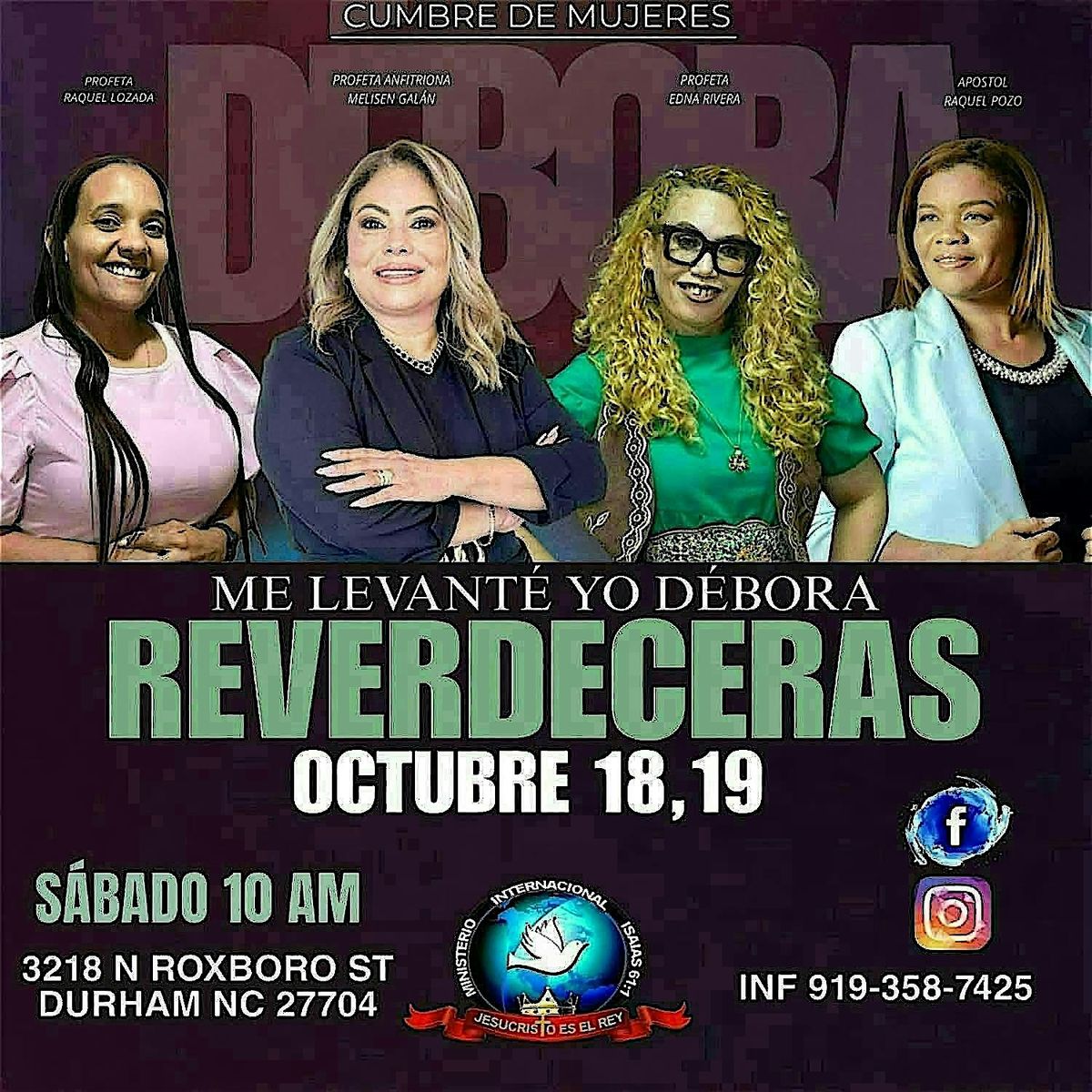 Me Levanté Yo Débora: REVERDECERÁS, 18 October | Event in Durham | AllEvents