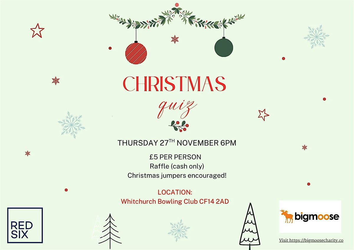 RedSix Christmas Quiz for bigmoose, 27 November | Event in Cardiff | AllEvents