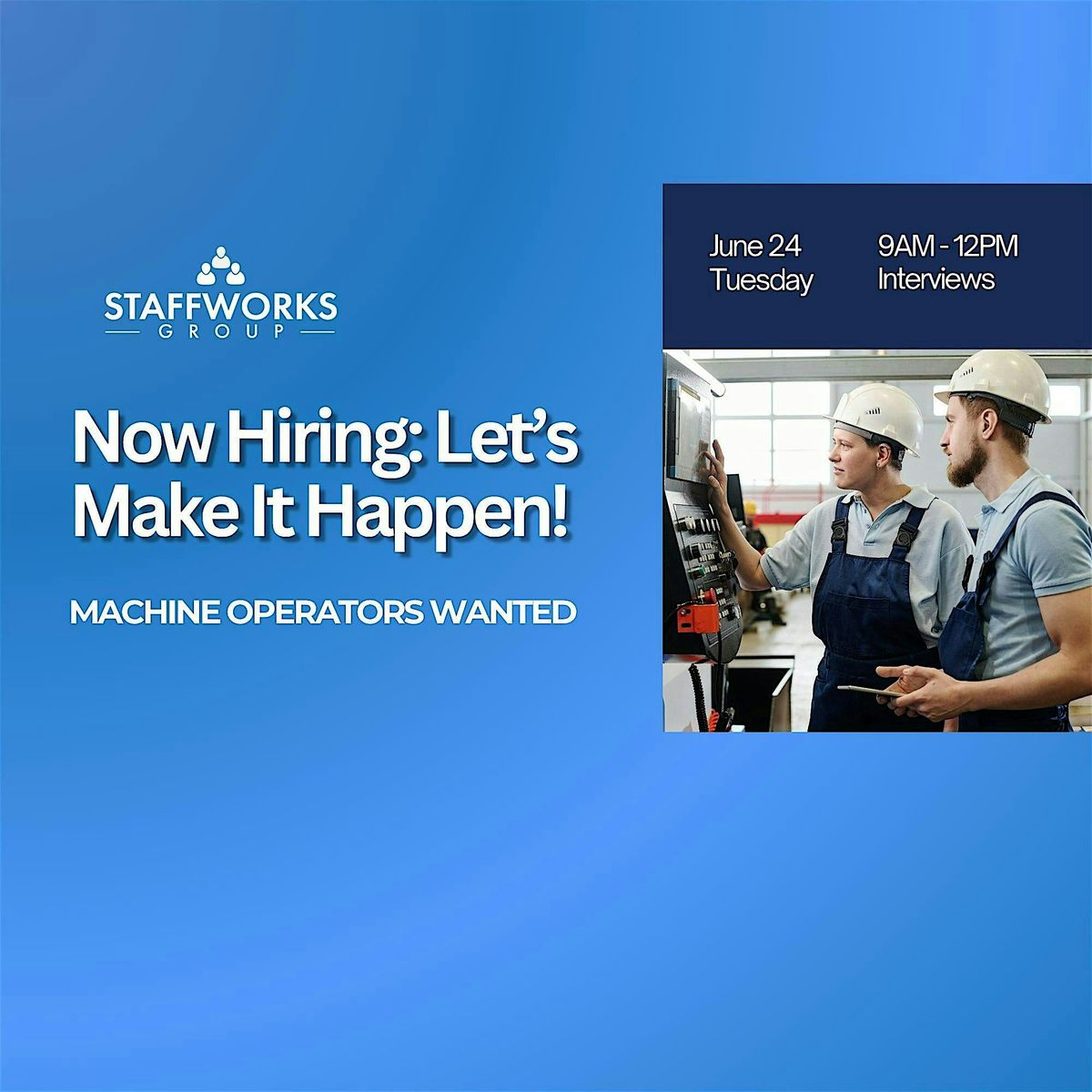 Hiring Event for Machine Operators, 24 June | Event in Toledo | AllEvents