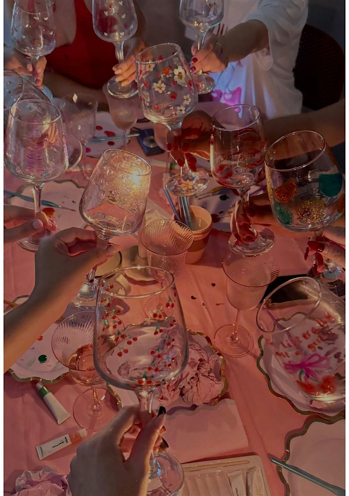 Galentine's Wine Glass Painting & Charm Making Craft Club VB At Beach Vodka, 5 February | Event in Virginia Beach