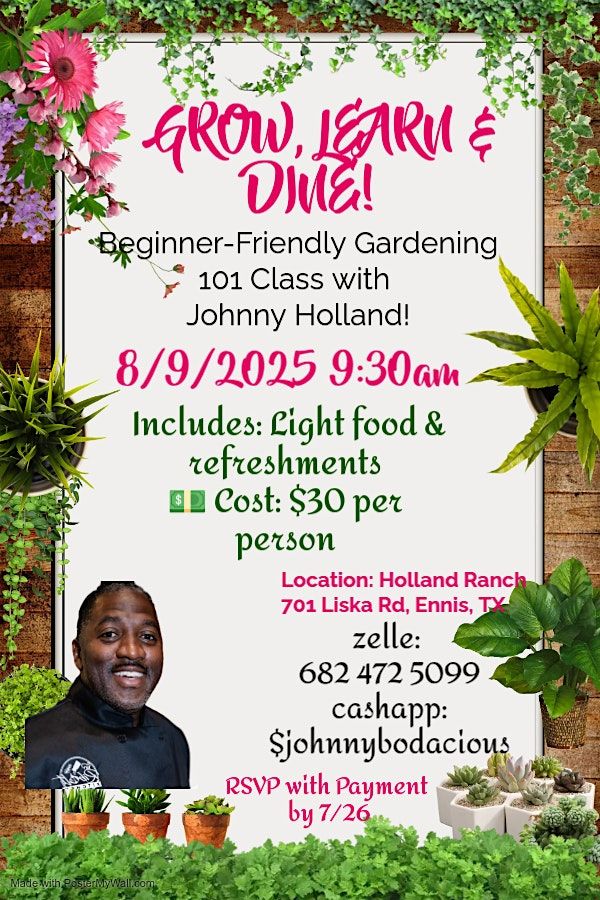 GROW, LEARN, & DINE., 9 August | Event in Ennis | AllEvents