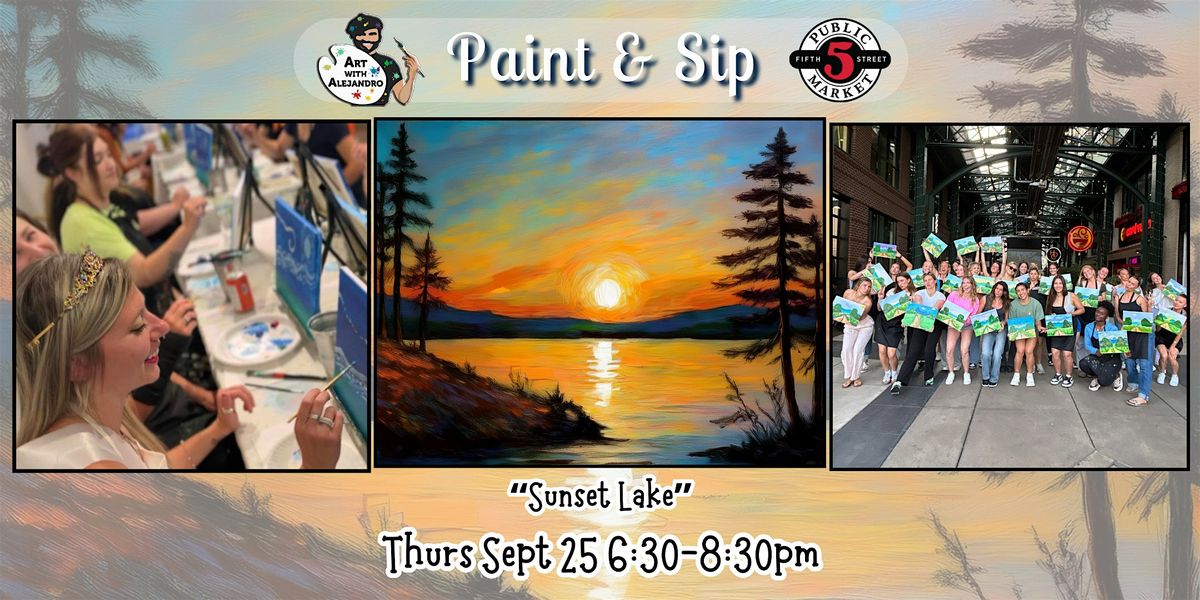 Paint & Sip at 5th St Alley “Sunset Lake”, 25 September | Event in Eugene | AllEvents