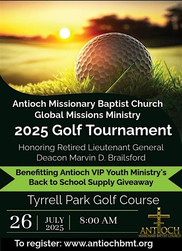 Antioch Missionary Baptist Church 2025 Golf Tournament, 26 July | Event in Beaumont | AllEvents