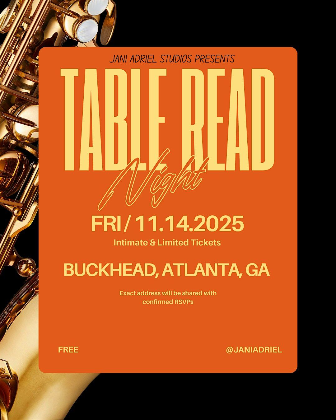 TABLE READ NIGHT IN ATLANTA, 14 November | Event in Atlanta | AllEvents
