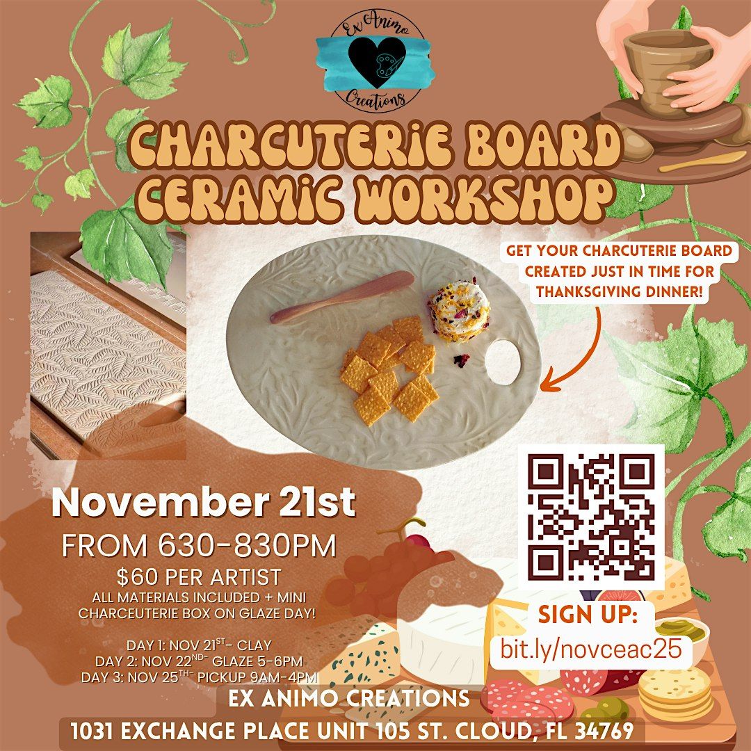 Charcuterie Board Ceramic Workshop, 21 November | Event in St. Cloud | AllEvents