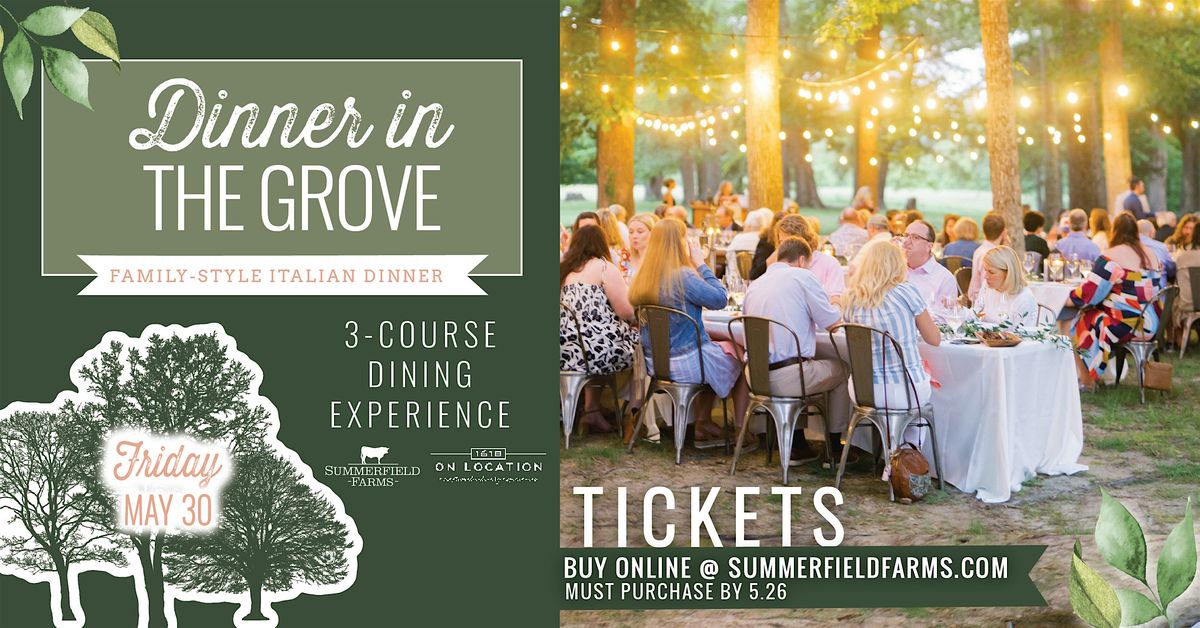 Dinner In The Grove: Family-Style Italian Dinner, 30 May | Event in Summerfield | AllEvents