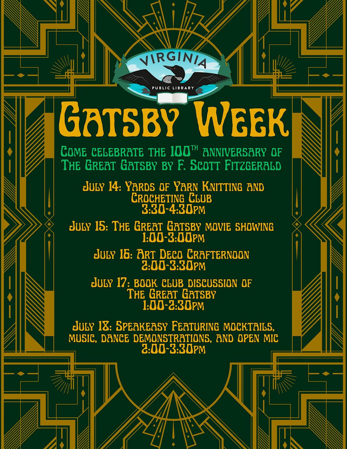 Gatsby Week, 14 July | Event in Virginia | AllEvents